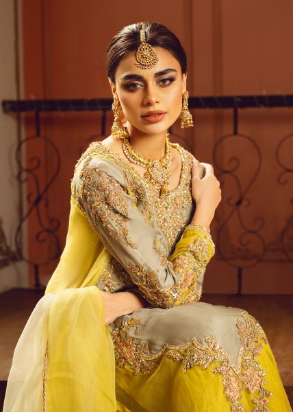 Sara Rohale Asghar Arched Blossom Style — Mairaz Sage & Jade Formal Ensemble