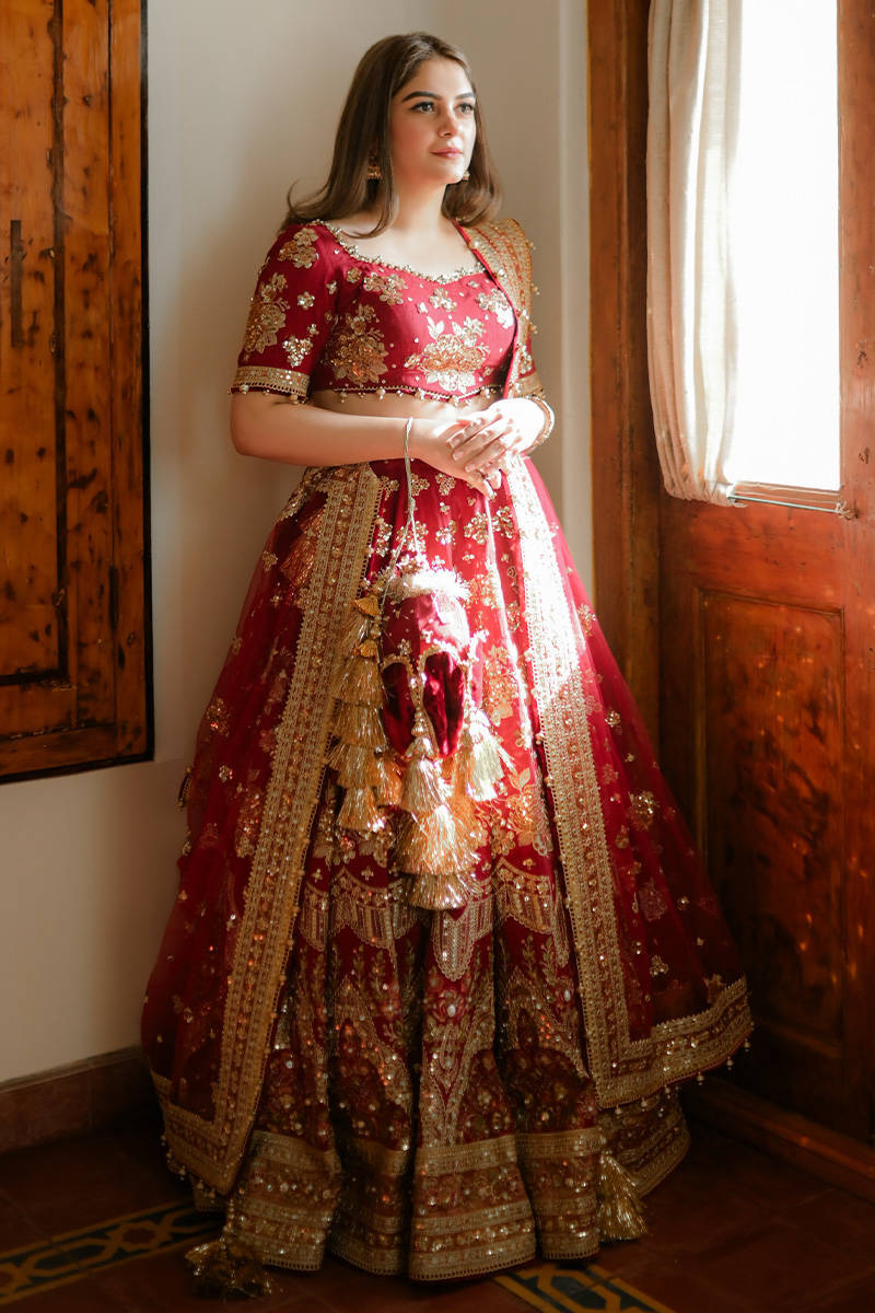 MNR Bia Jaan Style — Mairaz Red Lehenga