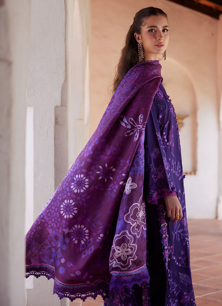 Farah Talib Aziz Vicenta Violet Style — Mairaz Violet Lawn Suit
