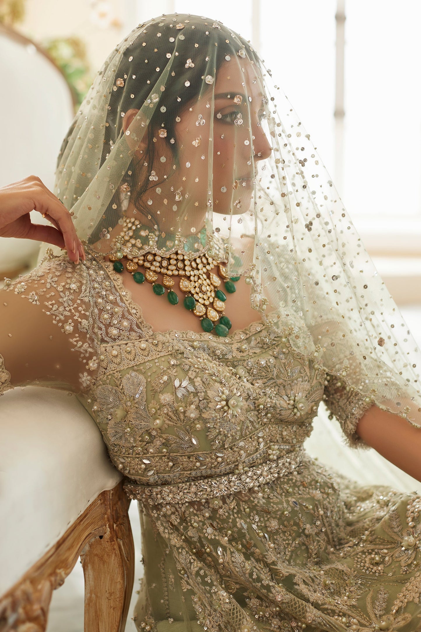Élan Arya EC23-02 style — Mairaz pistachio sharara reference, view 5 of 5