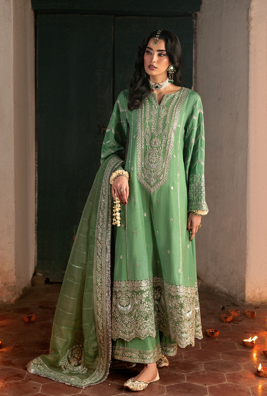 Saad Shaikh Aira Style — Mairaz Light Green Three-Piece Suit