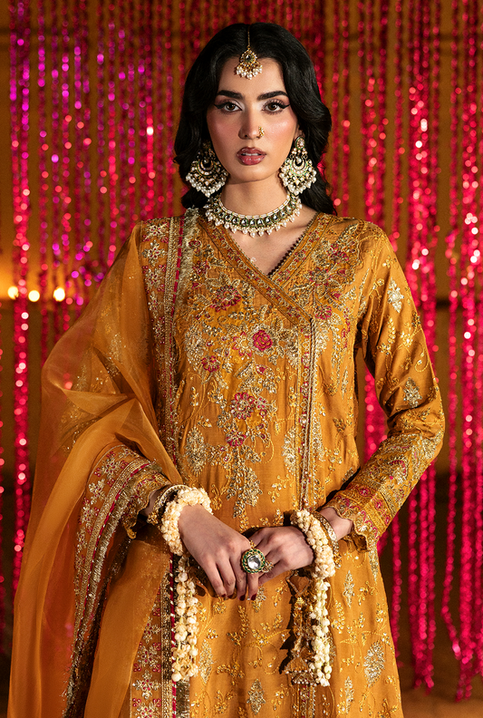 Saad Shaikh Kaya Style — Mairaz Mustard Three-Piece Suit