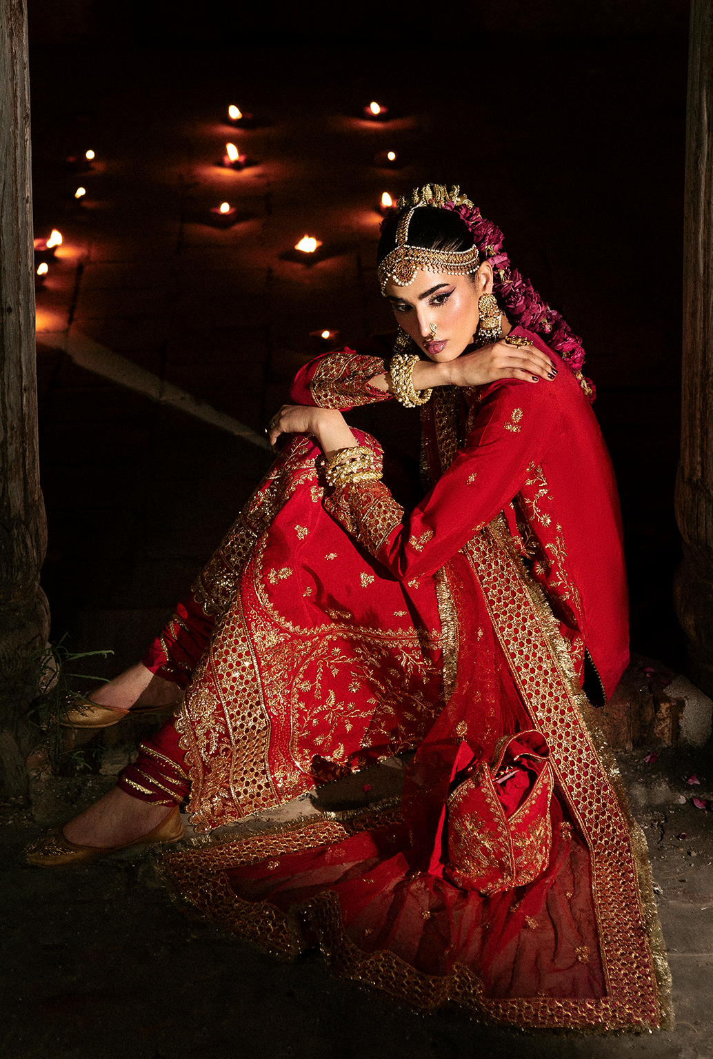 Saad Shaikh Pashma Style — Mairaz Red Three-Piece Suit