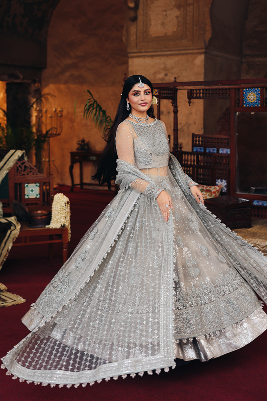 Saad Shaikh Shehwar Style — Mairaz Aqua Lehenga