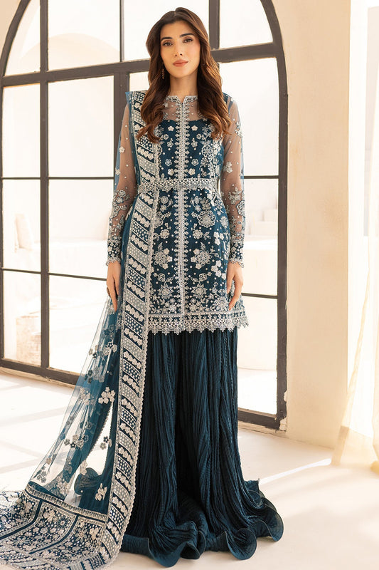 Farasha Teal Drizzle Style — Mairaz Teal Three-Piece Suit