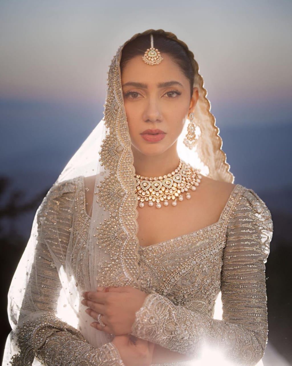 Faraz Manan style — Mairaz silver grey bridal lehenga reference, view 3 of 3