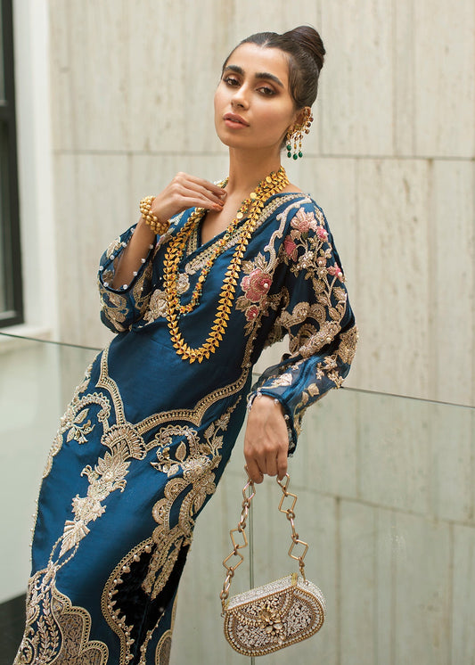 Saira Shakira Saira Shakira - Azure Style — Mairaz Royal blue Three-Piece Suit