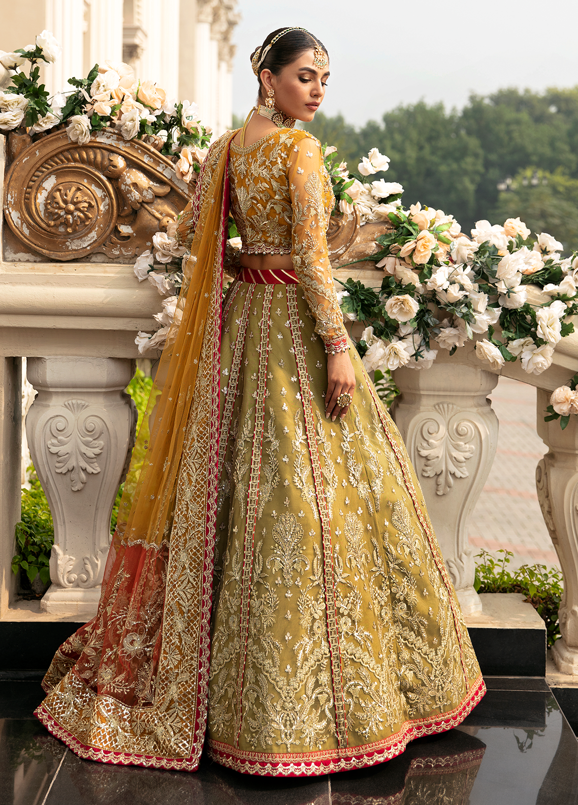 Gulaal Diya Style — Mairaz Lehenga