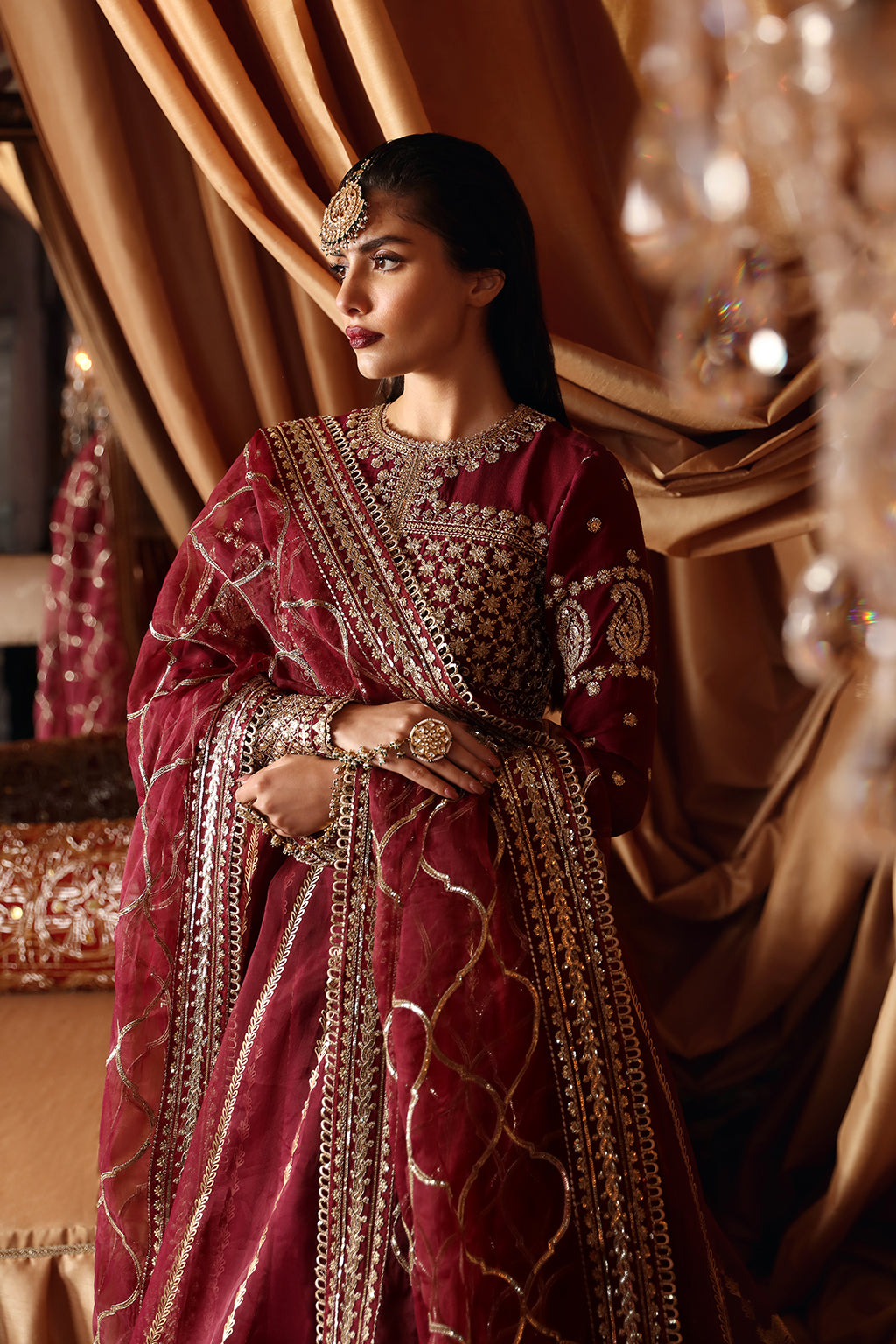 Afrozeh Muskan Style — Mairaz Magenta Three-Piece Suit