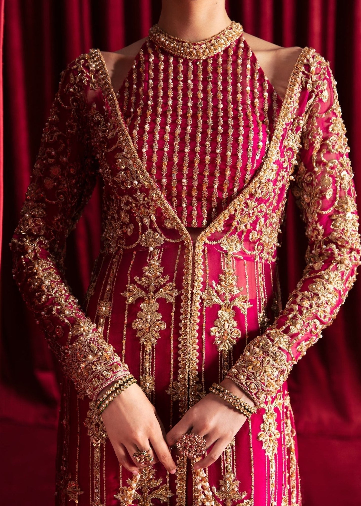 Kanwal Malik Haniya style — Mairaz raspberry gown reference, view 7 of 7