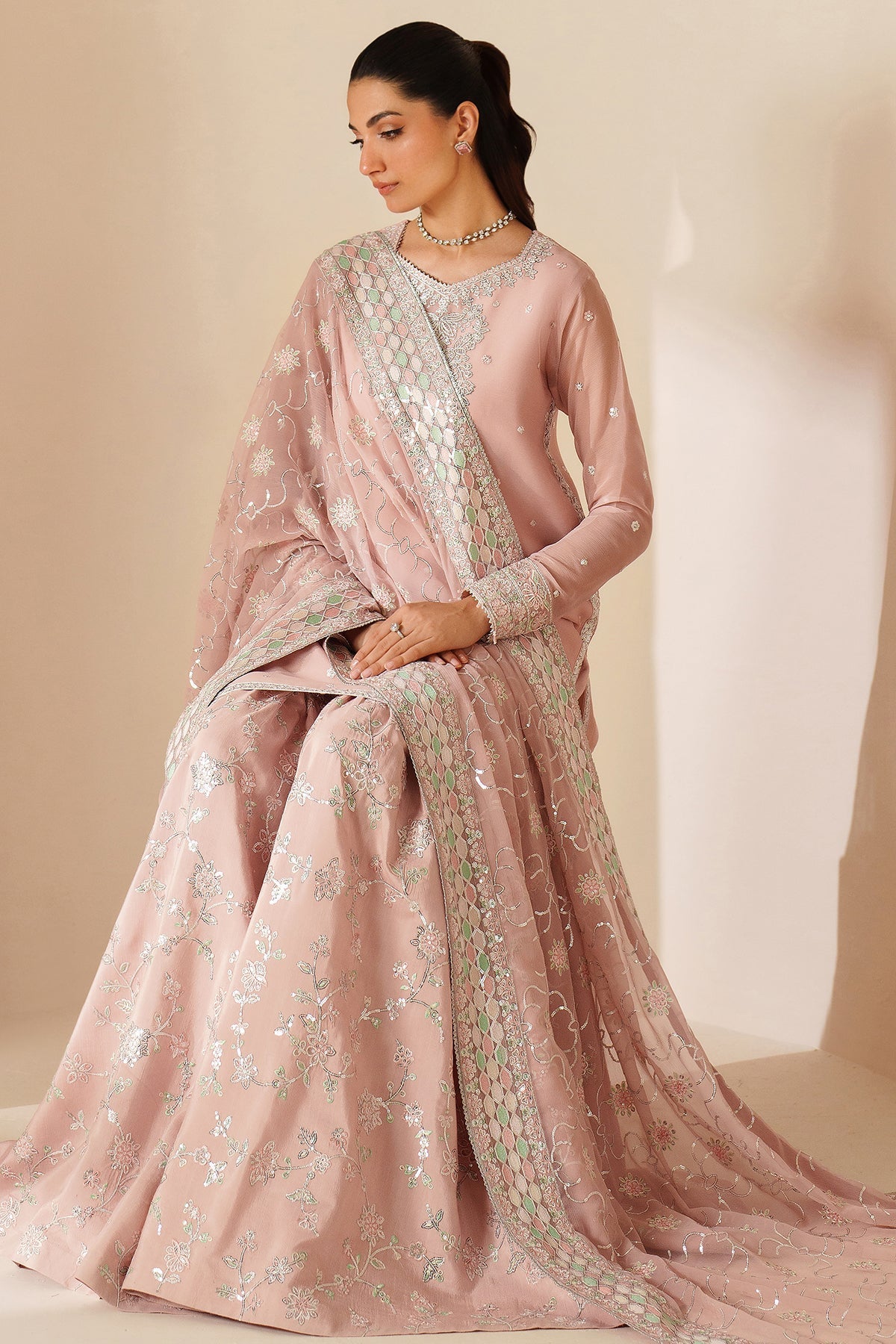 Farasha Serene Petal Style — Mairaz Three-Piece Suit