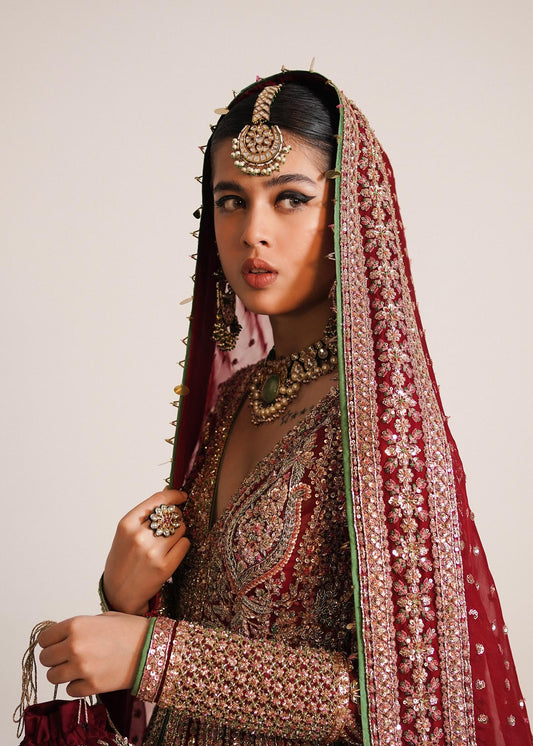 Hussain Rehar Sarang style — Mairaz berry red lehenga reference, view 2 of 9
