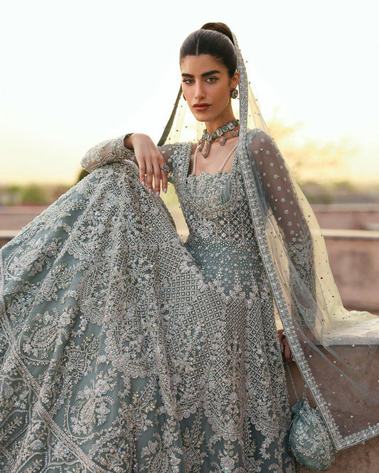 Faiza Saqlain Dorien style — Mairaz ice blue gown reference, view 2 of 6