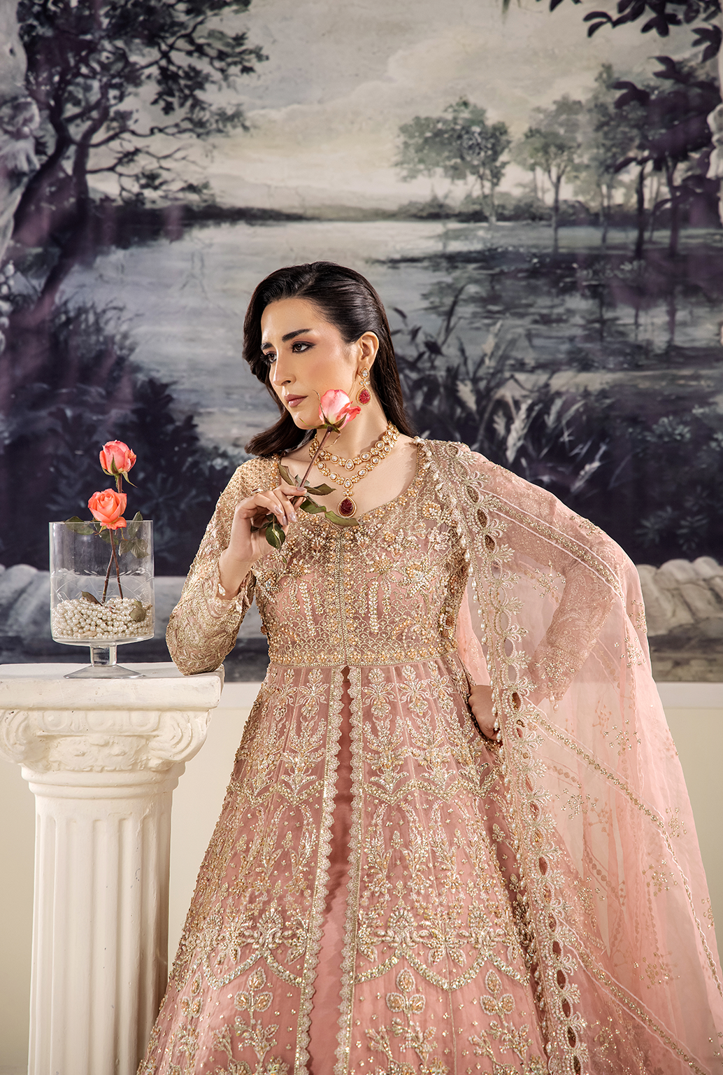 Saad Shaikh Rosee Style — Mairaz Pink Three-Piece Suit