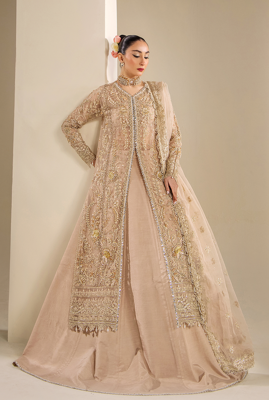 Saad Shaikh Anastasia Style — Mairaz Beige Three-Piece Suit