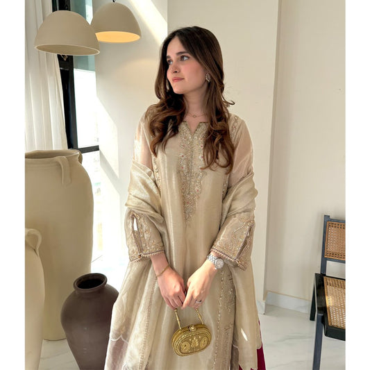 Republic Women Wear Zarin Style — Mairaz Maroon Three-Piece Suit