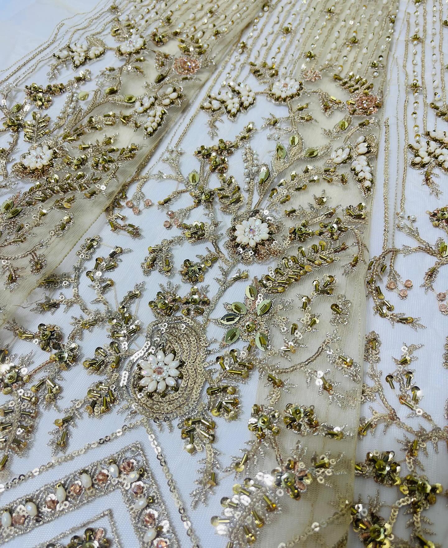 Maria B Azureh Style — Mairaz Champagne Gold Lehenga