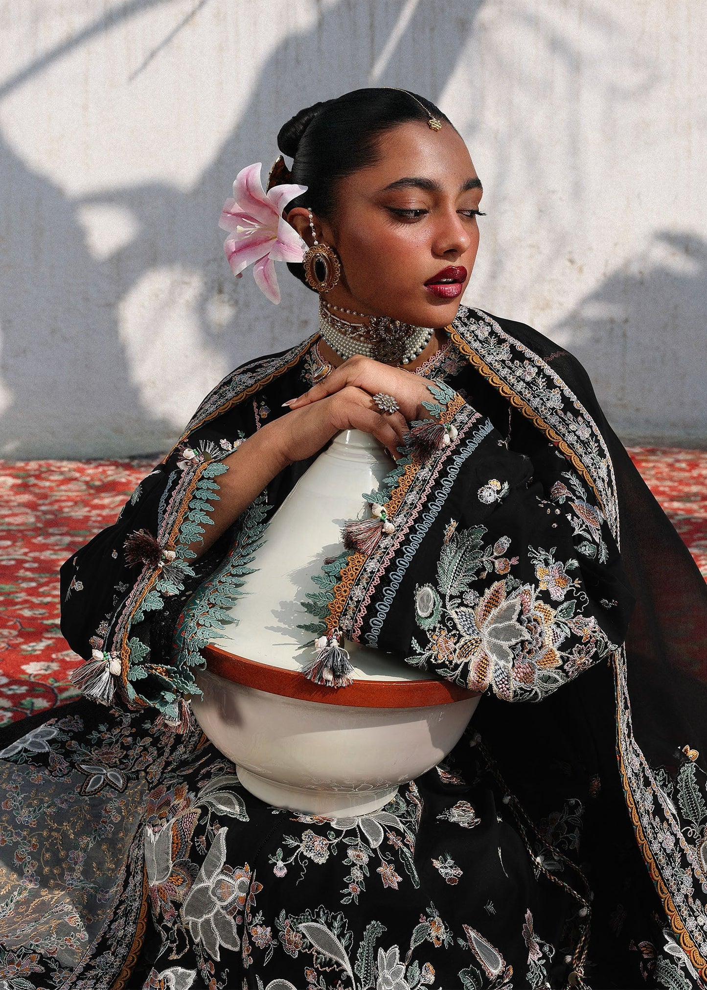 Hussain Rehar Sable style — Mairaz black three-piece suit reference, view 7 of 7