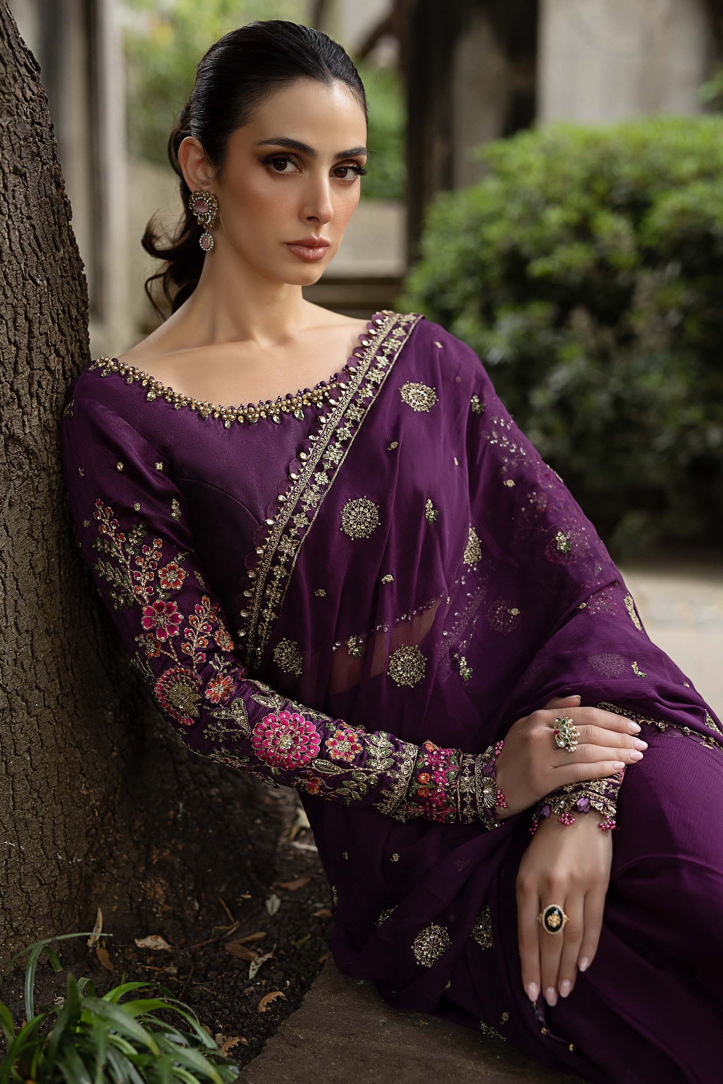 Maria B WF-09-01-Purple Style — Mairaz Plum Saree