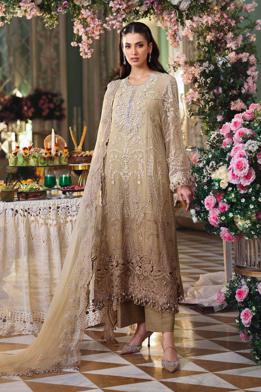 Maria B MPC-26-103 Style — Mairaz Olive Gold Three-Piece Suit
