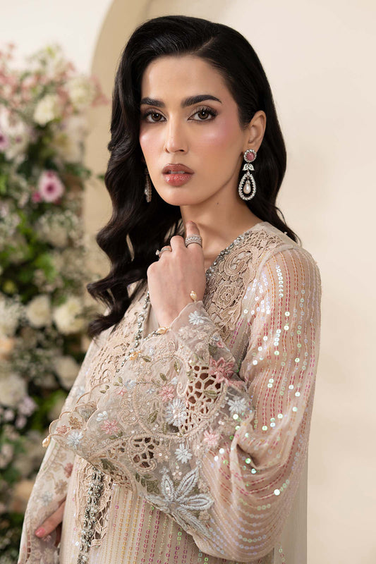 Maria B MCS-26-107 Style — Mairaz Ivory Beige Three-Piece Suit