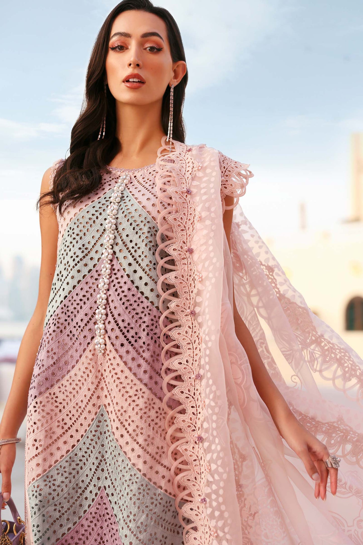Maria B D-2612-B style — Mairaz lilac three-piece suit reference, view 7 of 7