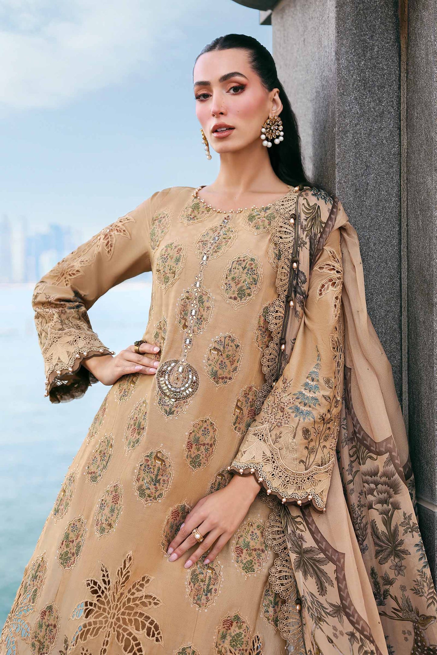 Maria B D-2605-A Style — Mairaz Mustard Lawn Suit