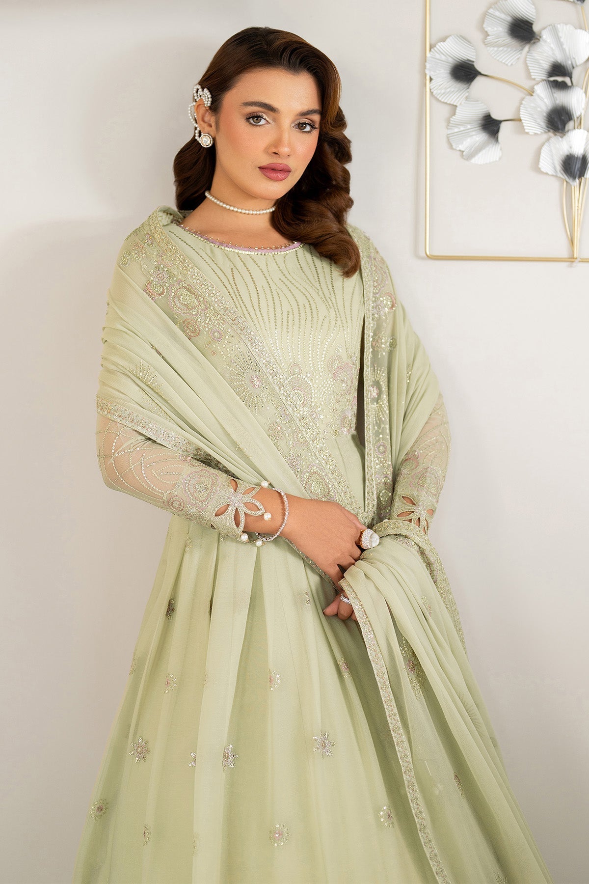Alizeh Zenel Style — Mairaz Mint Green Three-Piece Suit