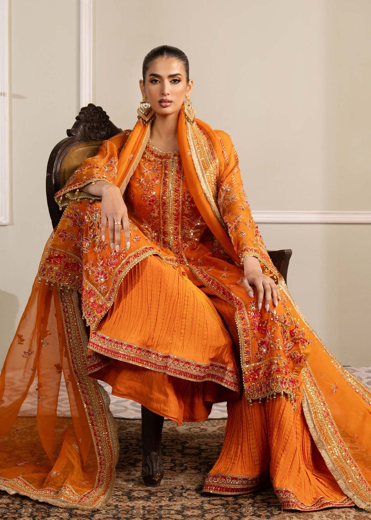 Elysium orange long shirt suit, reference outfit photograph 6 — Made by Mairaz reproduction