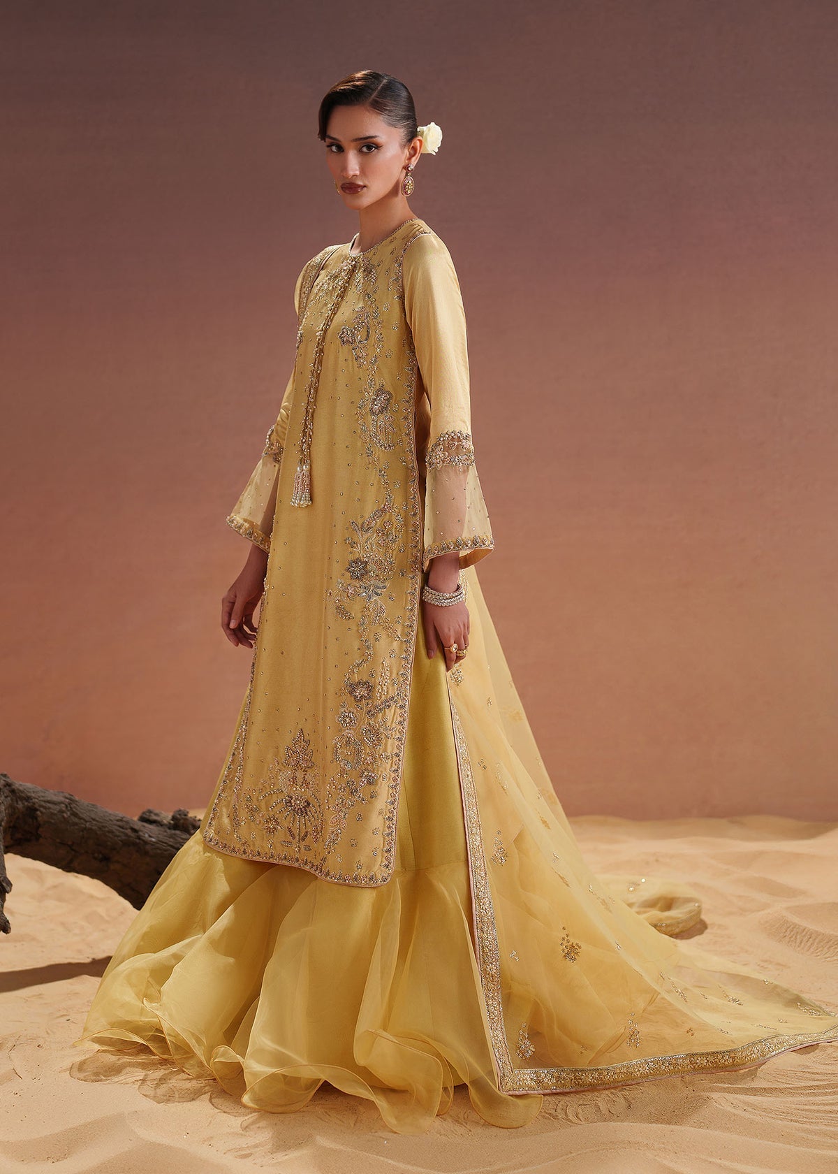 Dastoor Collection Amelie Style — Mairaz Butter Yellow Sharara