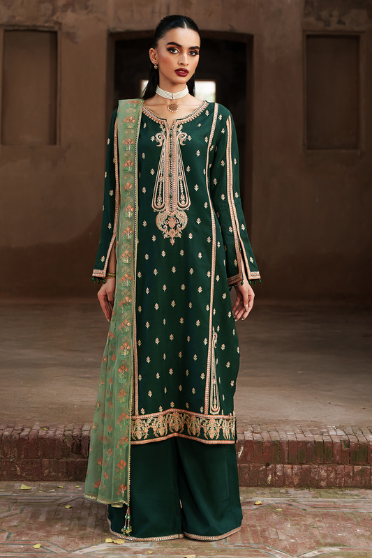 Saad Shaikh Emerald Style — Mairaz Bottle Green Three-Piece Suit