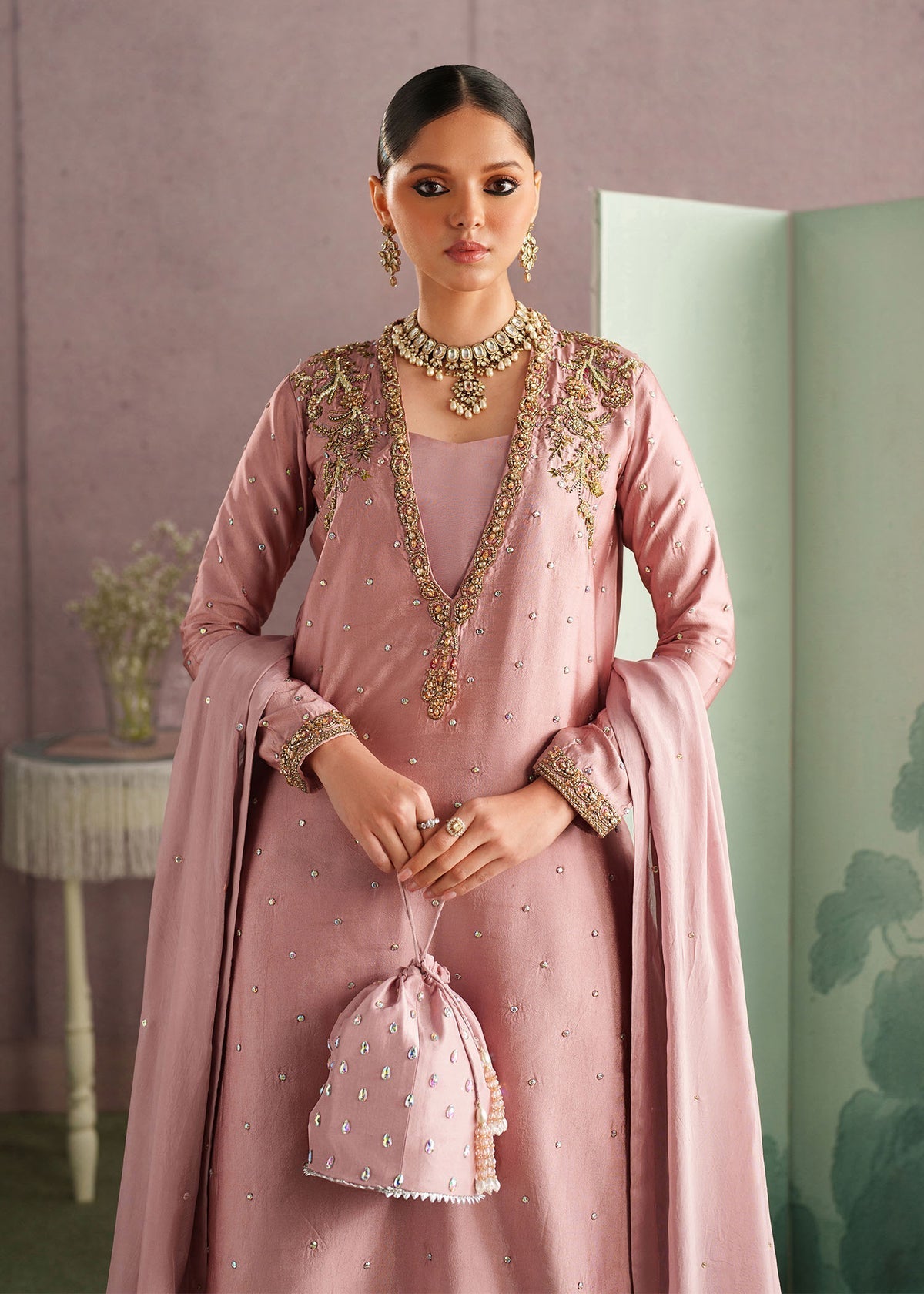 Raeha Style — Mairaz Blush Pink Three-Piece Suit