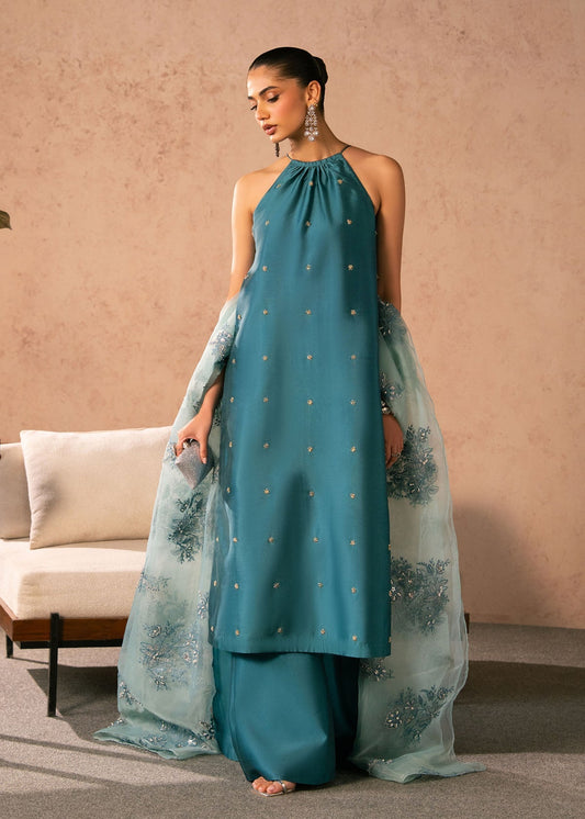 Zenia Style — Mairaz Teal Blue Three-Piece Suit