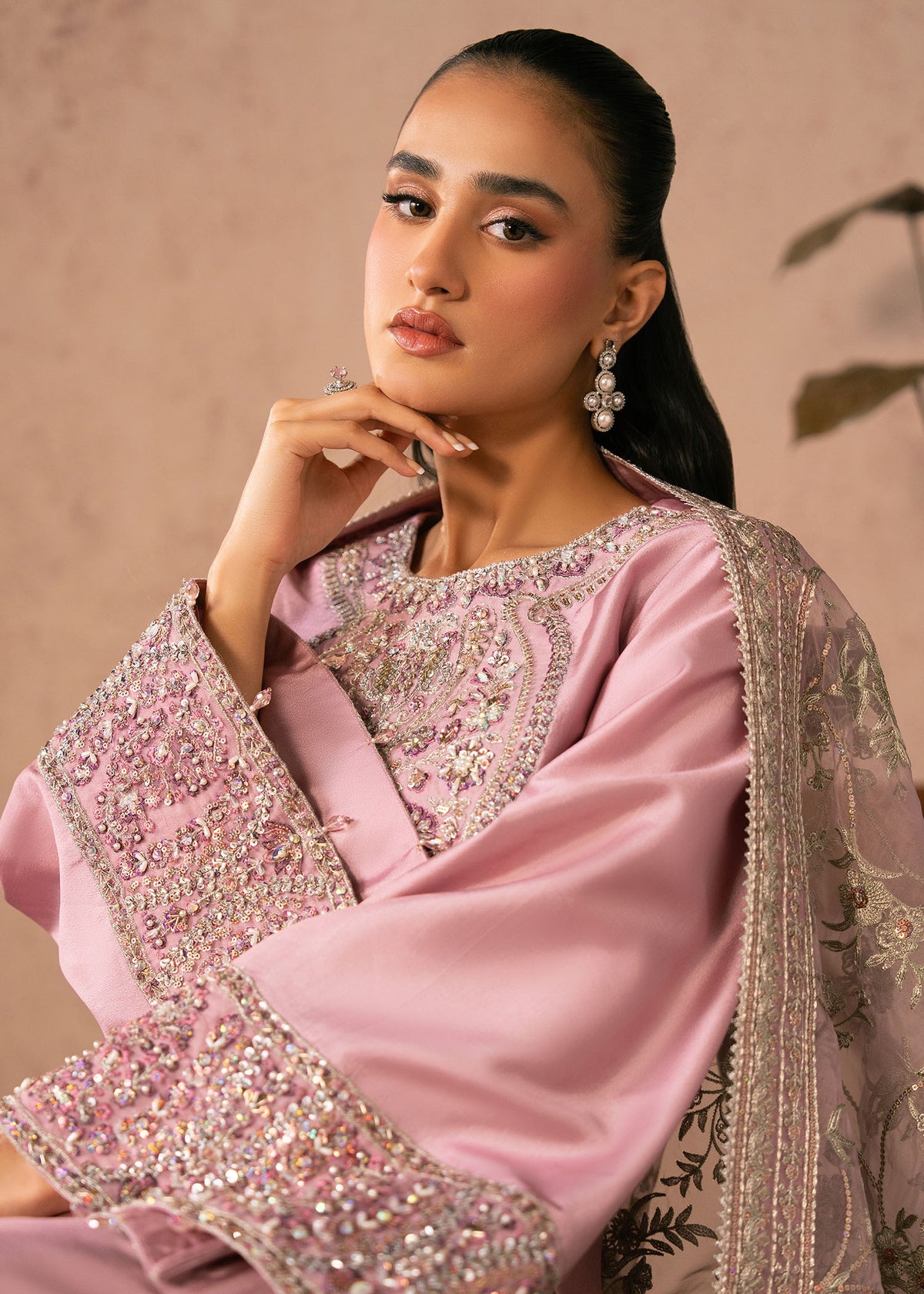 Elaris blush pink shirt suit, reference outfit photograph 8 — Made by Mairaz reproduction