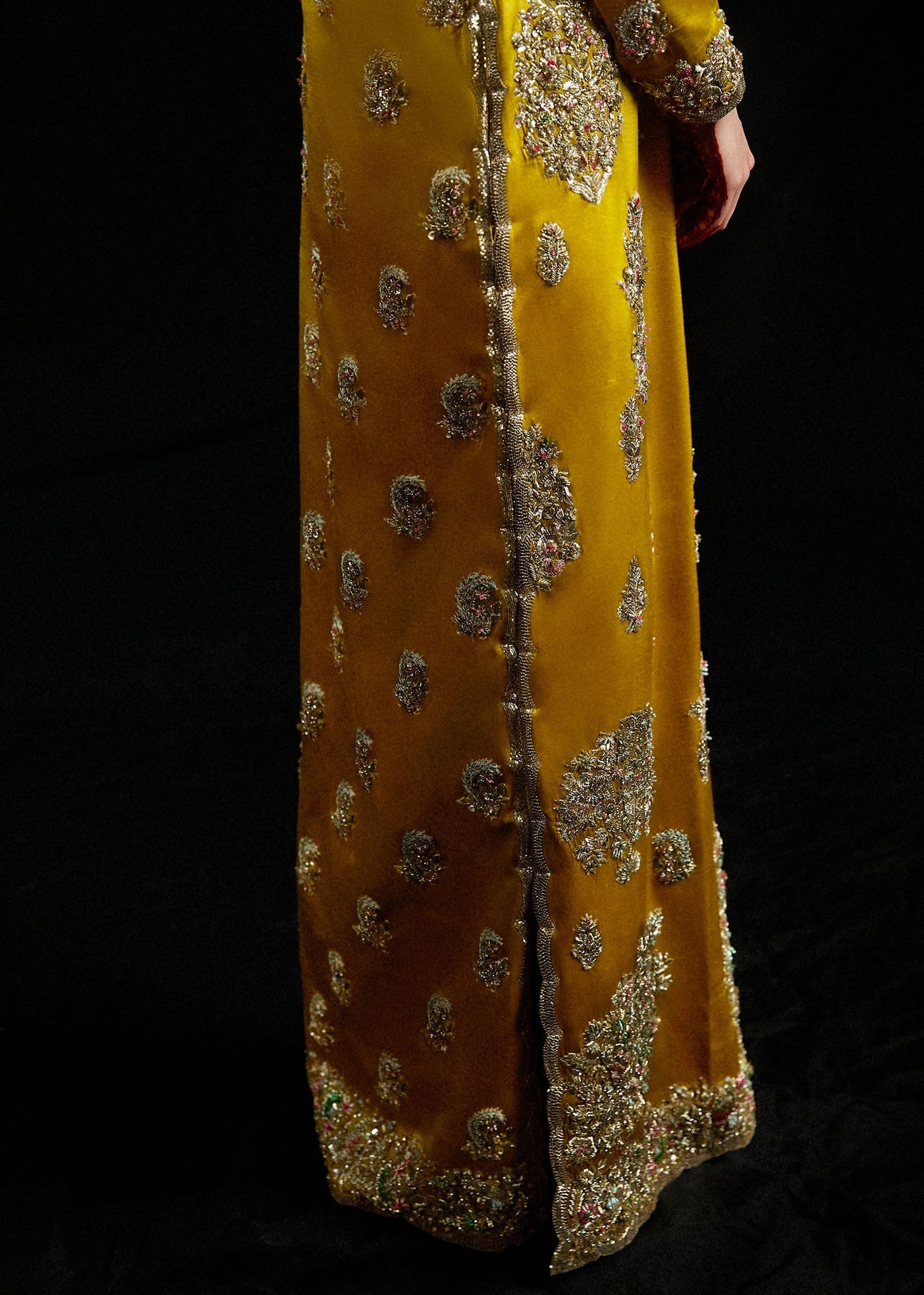 Hussain Rehar Sandali Style — Mairaz Mustard Formal Ensemble