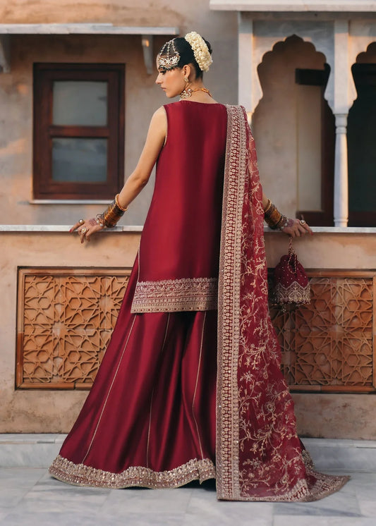 Kanwal Malik Mehek style red gharara formal — Mairaz reproduction, view 2 of 6