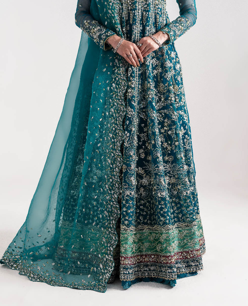 Republic Oriane style — Mairaz teal green lehenga reference, view 5 of 5