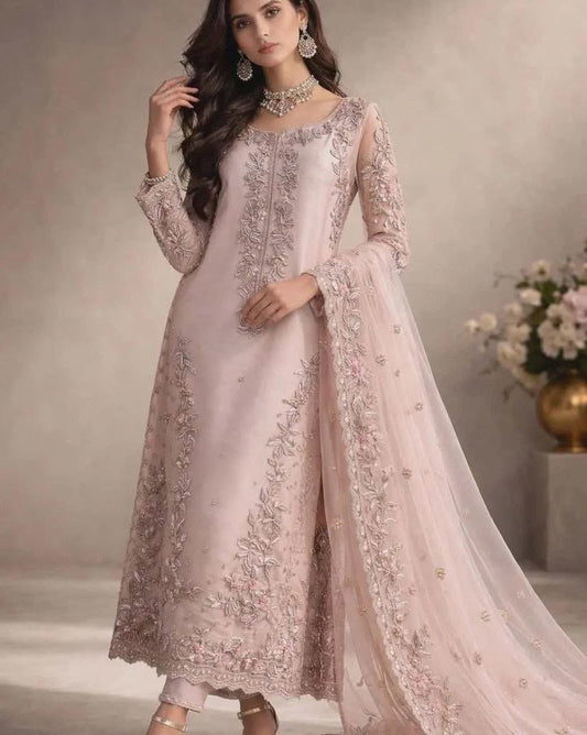 Agha Noor – Blush Royale Style full-length view