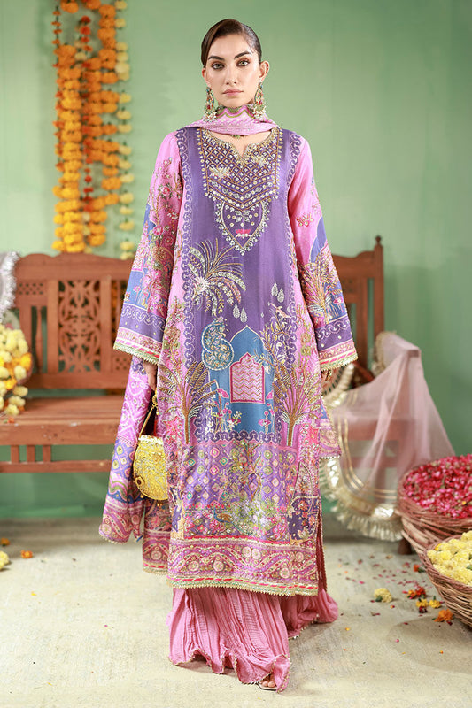 Ansab Jehangir Sunehri Style purple and pink designer reference by Mairaz