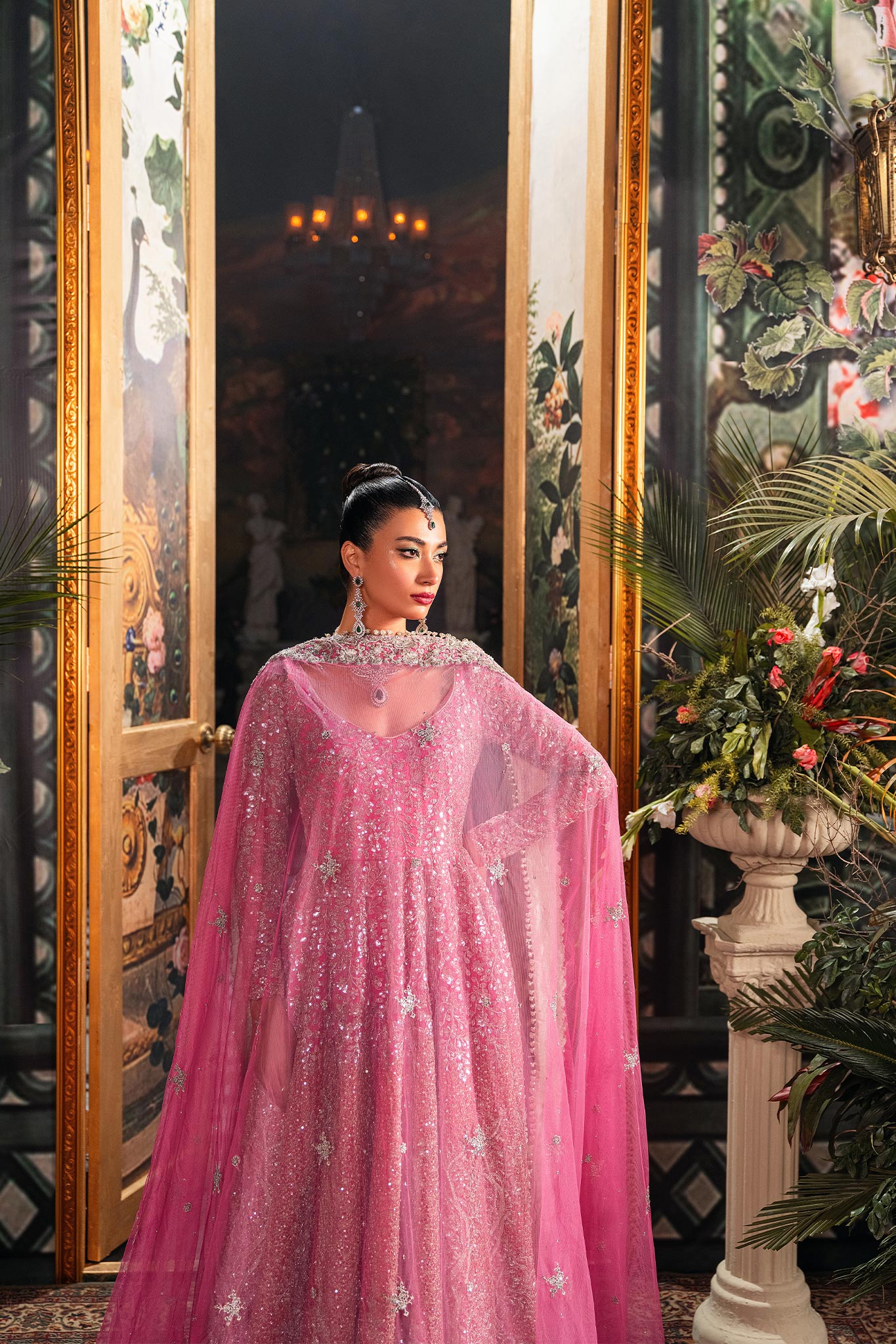 Fahad Hussayn Bagaai Style — Mairaz Pink Formal Ensemble