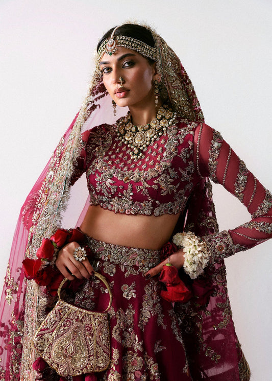 Hussain Rehar Naunihal Style anari red bridal lehenga reference view 2