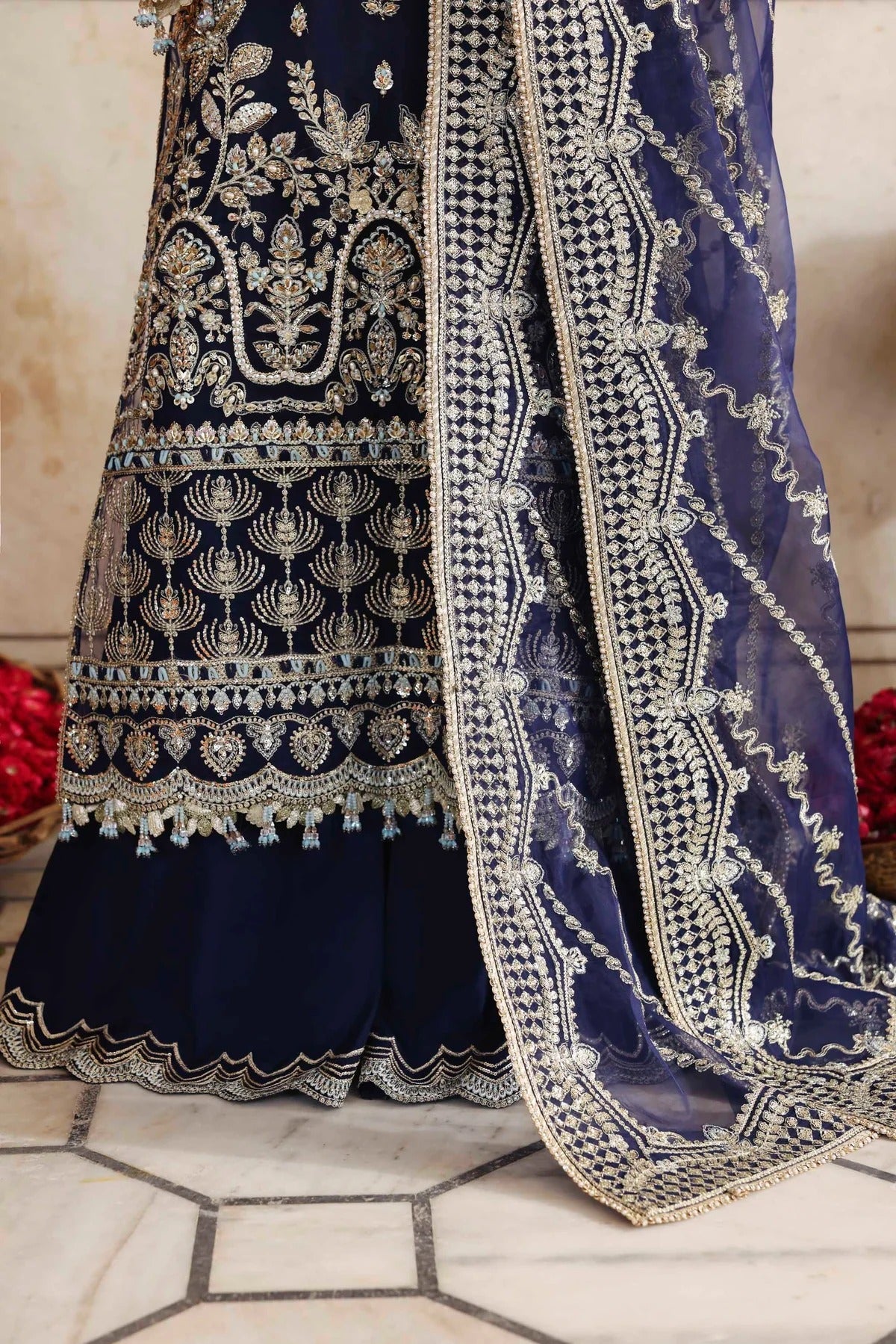 Akbar Aslam Neelab Style — Mairaz Three-Piece Suit
