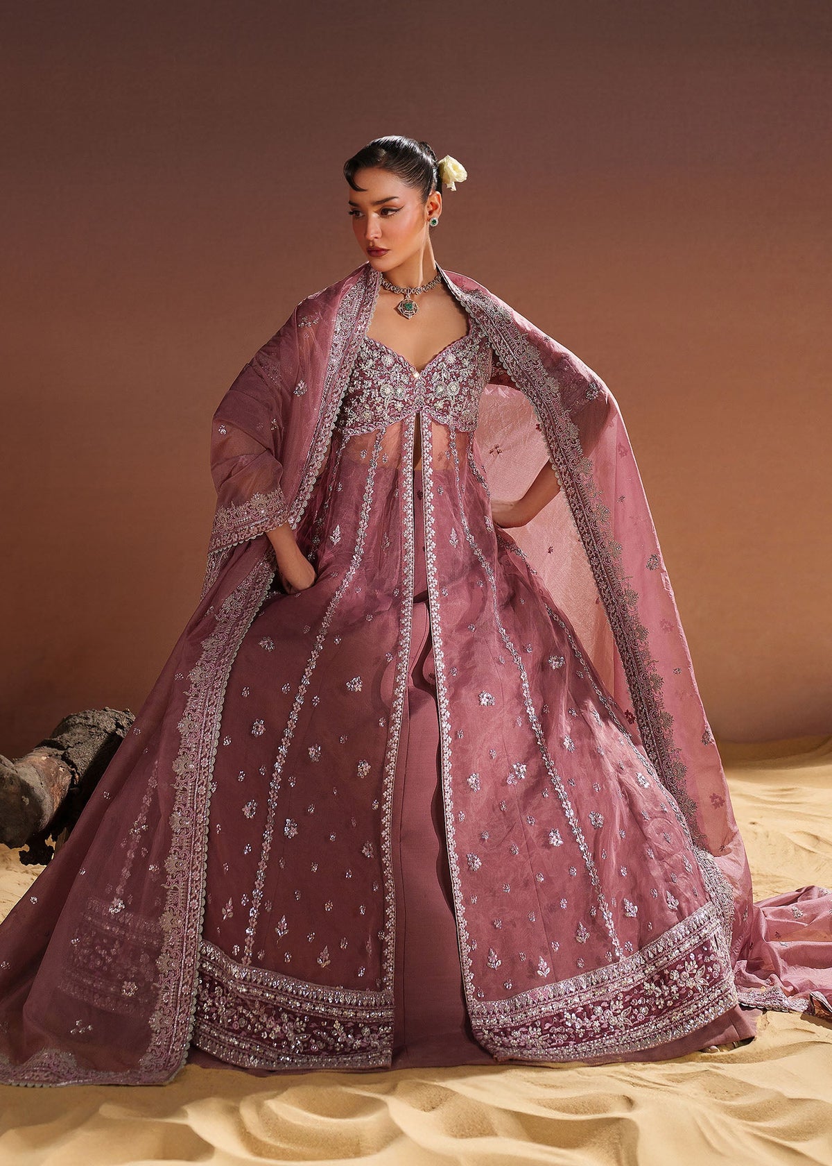 Elima light mauve pishwas, reference outfit photograph 9 — Made by Mairaz reproduction