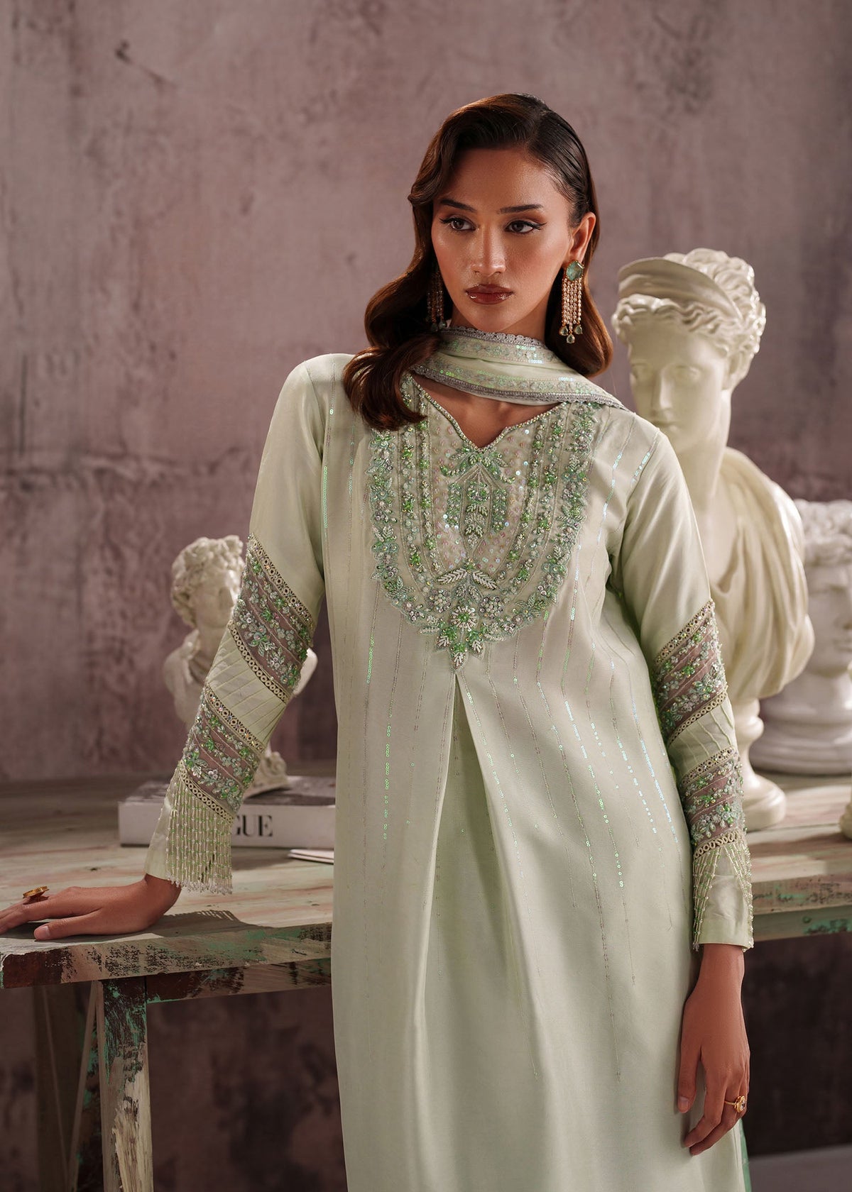 Lirien mint green ombre shirt suit, reference outfit photograph 8 — Made by Mairaz reproduction