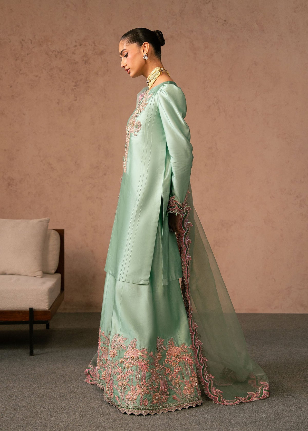Reeya mint green shirt suit, reference outfit photograph 9 — Made by Mairaz reproduction