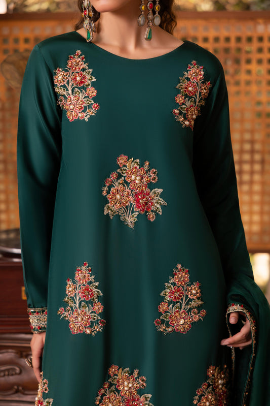 Zamrud, made by MAIRAZ — front floral embroidery, design reference