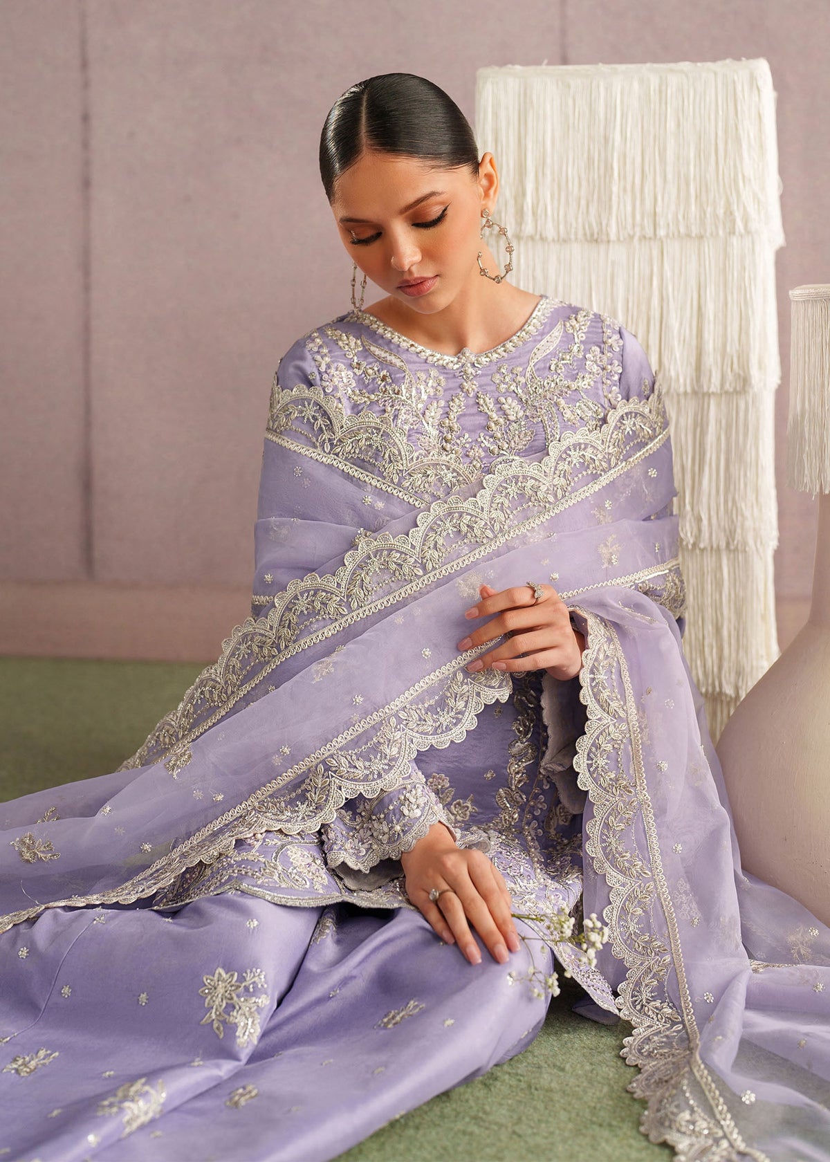 Zareen lilac sharara suit, reference outfit photograph 8 — Made by Mairaz reproduction
