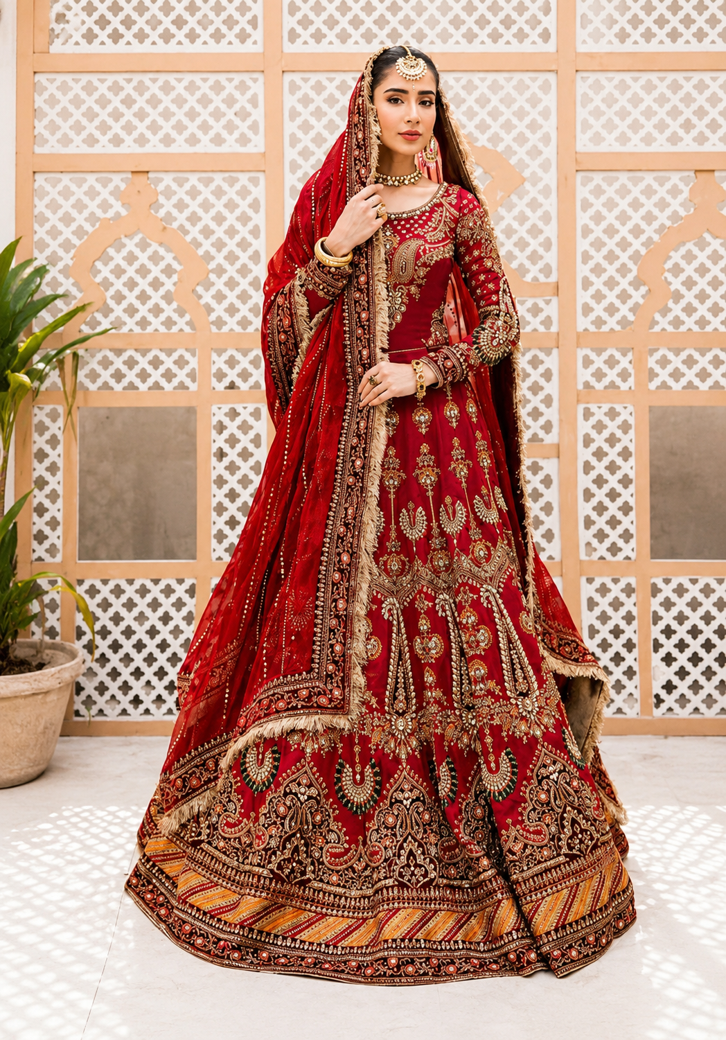 Maria B Red Bridal Maxi Style