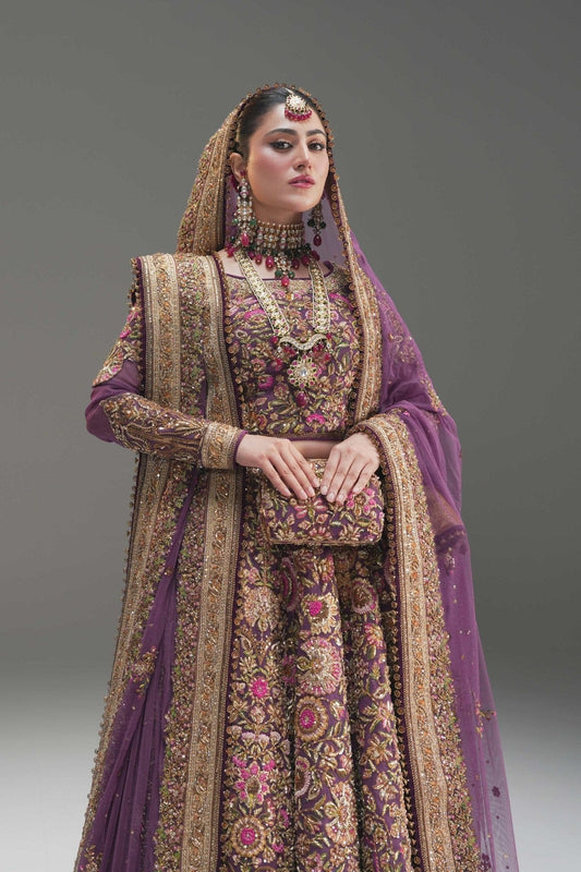Fahad Hussayn Mirbail style — Mairaz wine lehenga choli reference, view 2 of 9