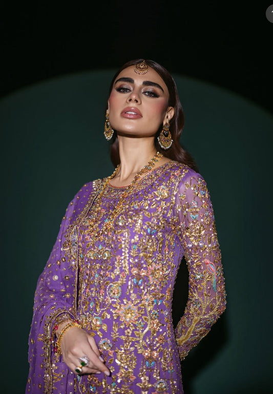 Nomi Ansari Style — Mairaz Purple Lehenga